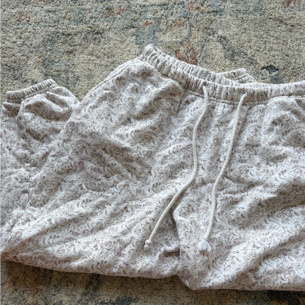 White and Brown Cherub Sweats